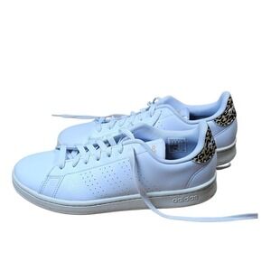Adidas Advantage Leopard Print White Sneakers Women's Size 10